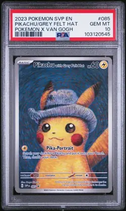 2023 Pokemon SV Promo Pikachu with Grey Felt Hat #085 Van Gogh PSA 10 - Image 1