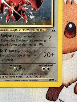 Pokemon TCG Neo Discovery Scizor English Holo Card 10/75 Rare - Image 4