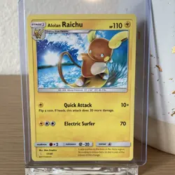 Pokemon Alolan Raichu Sun & Moon Trainer Kit 17/30 Uncommon Stage 1 110 HP Card… - Image 2