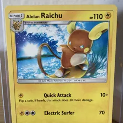 Pokemon Alolan Raichu Sun & Moon Trainer Kit 17/30 Uncommon Stage 1 110 HP Card… - Image 3
