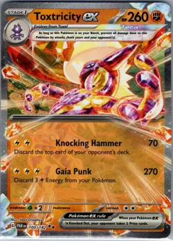 Toxtricity ex 100/182 SV04: Paradox Rift - Pokemon Card - NM - Image 1