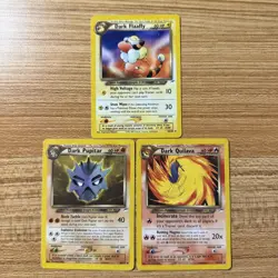 Pokemon TCG Dark Flaaffy Dark Pupitar Dark Quilava Neo Destiny Card Lot - Image 1