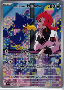 Team Rocket's Murkrow 200/182 SV10: Destined Rivals - Pokemon Card - NM - Image 1