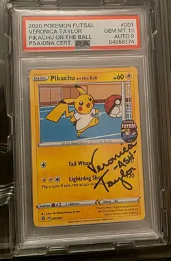 Futsal Pikachu On The Ball - Veronica Taylor Signed - PSA GEM 10 💎 Pokemon Card - Image 1