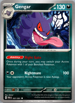 Gengar 057/091 - Paldean Fates - Uncommon - Near Mint - Pokemon TCG Cards - Image 1
