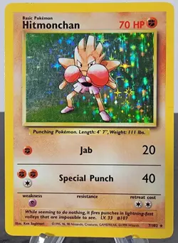 Hitmonchan - 7/102 Pokemon Base Set Holo Rare Card WOTC - Image 1