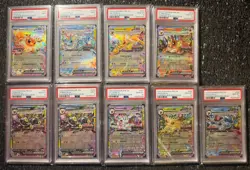 PSA 9 & 10 Prismatic Evolutions Stamped Promo Cards 8/9 Sequential Set - Image 1