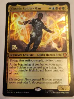 Cosmic Spider-Man Mythic Prerelease Stamped Foil NM+ - Image 1