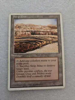 Magic The Gathering MTG STRIP MINE Fourth Edition MP Moderately Played - Image 1