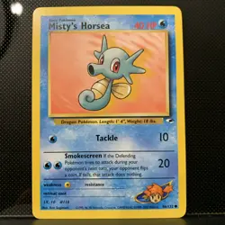 Misty's Horsea 86/132 Gym Heroes Unlimited Common Pokemon TCG Ken Sugimori NM - Image 1