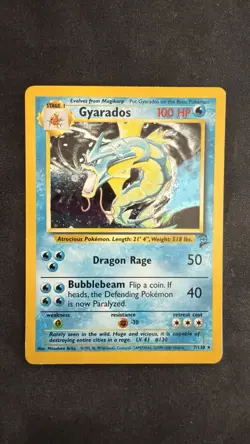 CLEAN Pokemon Gyarados Base Set 2 007/130 Cosmos Holo Rare PSA Gradeable - Image 1