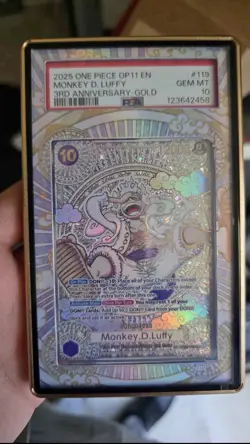 2025 Monkey.D.Luffy OP05-119 A Fist of Divine Speed Secret Rare Foil PSA 10 - Image 2