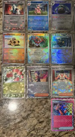 Pokemon Prismatic Evolutions Full Art, EX, MegaBall, PokeBall - Lot Of 38 Cards - Image 5