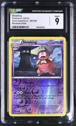 CGC 9 MINT Slowking 2012 Dark Explorers 49/108 Reverse Holo Pokemon Card - Image 1