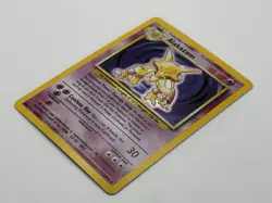 Pokemon TCG Alakazam Base Set Holo Card 1/102 Unlimited Rare LP - Image 3