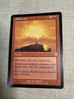 MTG Obliterate, Light Play, English Invasion - Image 1