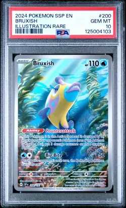 PSA 10 Bruxish 200/191 Surging Sparks SSP EN Full Art Pokemon Card - Image 1