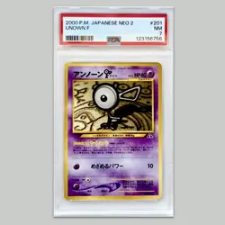 Pokemon 2000 Unown F Card PSA Graded Retro Rare Neo 2 Discovery Pocket Monsters - Image 1