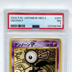 Pokemon 2000 Unown F Card PSA Graded Retro Rare Neo 2 Discovery Pocket Monsters - Image 4