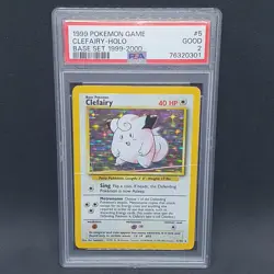 PSA 2 Clefairy 5/102 Holo Rare Base Set 4th Print 1999-2000 Pokemon card POP 2 - Image 1