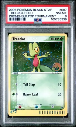 2004 POKEMON BLACK STAR PROMO #007 TREECKO-HOLO PSA 8 - Image 1