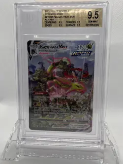 POKEMON RAYQUAZA VMAX ALTERNATE ART SECRET EVOLVING SKIES BGS GEM MINT 218 - Image 1