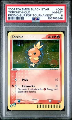 2004 POKEMON BLACK STAR PROMO #006 TORCHIC-HOLO PSA 8 - Image 1
