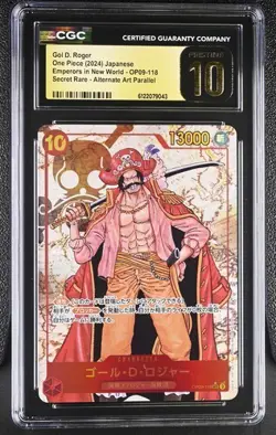 CGC 10 PRISTINE Japanese One Piece 2024 Gol D. Roger OP09-118 ALT ART Parallel - Image 1