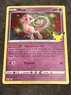 Pokemon Mew Celebrations Holo Rare Card 011/025 2021 TCG MM - Image 1