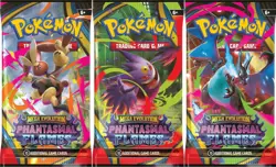 Pokemon Trading Card Game Phantasmal Flames 3 Booster Pack Set Shown New Sealed - Image 2