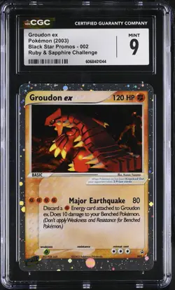 CGC 9 MINT Groudon ex 2003 Black Star Promos 002 Holo Pokemon Card - Image 1