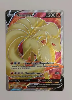 Ninetales V Full Art Rebel Clash Pokemon SWSH02 177/192 - Image 1
