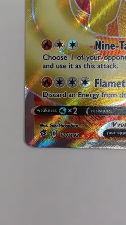 Ninetales V Full Art Rebel Clash Pokemon SWSH02 177/192 - Image 5