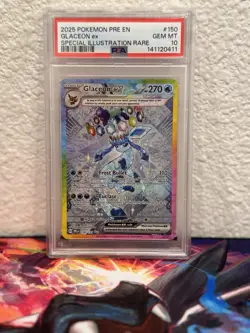 Pokemon 2025 Glaceon ex 150/131 SIR Prismatic Evolutions GEM MINT PSA 10 - Image 1