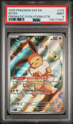 PSA 9 - 2025 POKEMON SVP EN-SV BLACK STAR PROMO #173 EEVEE PRISMATIC ETB PROMO - Image 1