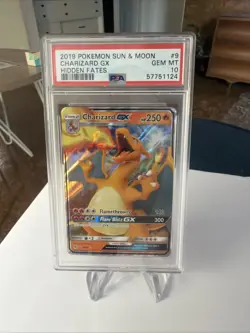 2019 POKEMON SUN & MOON HIDDEN FATES #9 CHARIZARD GX PSA 10 - Image 1