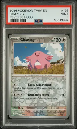 2024 POKEMON TWILIGHT MASQUERADE TWM EN #133 CHANSEY REVERSE HOLO - PSA 9 POP 7 - Image 1