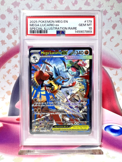PSA 10 GEM MINT Mega Lucario ex 179/132 Mega Evolutions SIR Holo Pokemon Card - Image 1