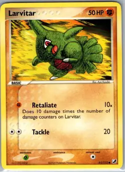 Larvitar 61/115 Non Holo Unseen Forces - Pokemon Card - NM - Image 1