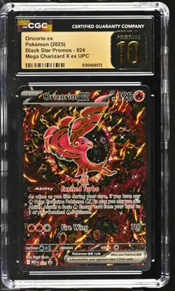 2025 POKEMON MEP EN-ME BLACK STAR PROMO #024 ORICORIO EX CGC PRISTINE 10 - Image 1