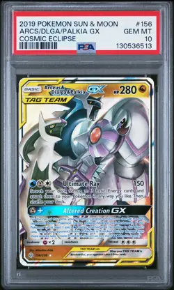 Arceus & Dialga & Palkia Gx 156/236 Cosmic Eclipse Pokemon PSA 10 - Image 1