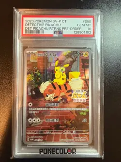 Pokemon PSA 10 Detective Pikachu Promo 2023 050/SV-P Pre-Order T.Chinese - Image 1