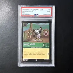 2023 Disney Lorcana 1 #89 Mickey Mouse Steamboat Pilot - Foil PSA 9 - Image 1