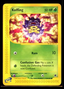 2002 E-Reader- Expedition Koffing #114 Non Holo Pokemon Card - Image 1