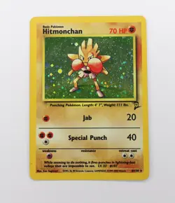 Hitmonchan 8/130 Pokemon Base Set 2 MP Holo Rare Card WOTC Vintage Card - Image 1