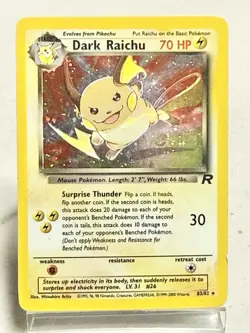 Pokemon Dark Raichu Team Rocket Secret Rare Holo Card 83/82 2000 Wizards - Image 1