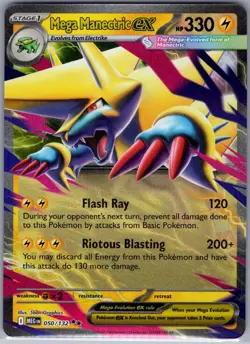 Mega Manectric ex 050/132 ME01: Mega Evolution - Pokemon Card - NM - Image 1