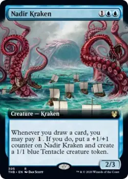 Nadir Kraken (Extended Art) FOIL Theros Beyond Death PLD Blue Rare CARD ABUGames - Image 1