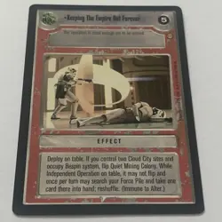 STAR WARS CCG TATOOINE RARE CARD KEEPING THE EMPIRE OUT FOREVER - Image 1