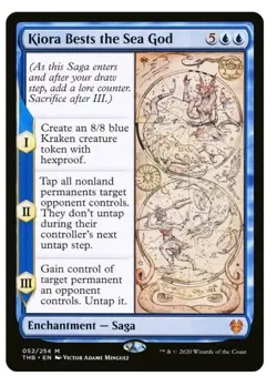 1x MTG Kiora Bests the Sea Gods - Theros Mythic Saga! NM Mint - Image 1